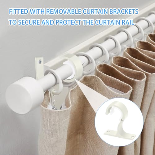 Asisun 2 Stück Vorhanghalter aus Aluminiumlegierung, verstellbare Wandhalterung für Gardinenstangen, Kleiderstangen und Duschstangen, stabile Wandmontage, rostfrei, langlebig, silberne Halterung