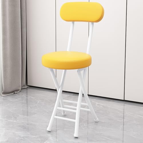 Taburete plegable acolchado de cuero portátil