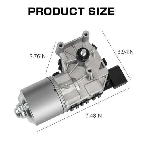 Image of Front Windshield Wiper Motor Compatible with Volkswagen Jetta 2011-2018 4 pin Replace 6R1955119A 5C7955113D 5C6955121A