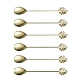 Packung mit 6 Mehrzweck Rührutensilien, Zinklegierung, Ahorn Design, für Getränke, Desserts, Kochen, Rührlöffel