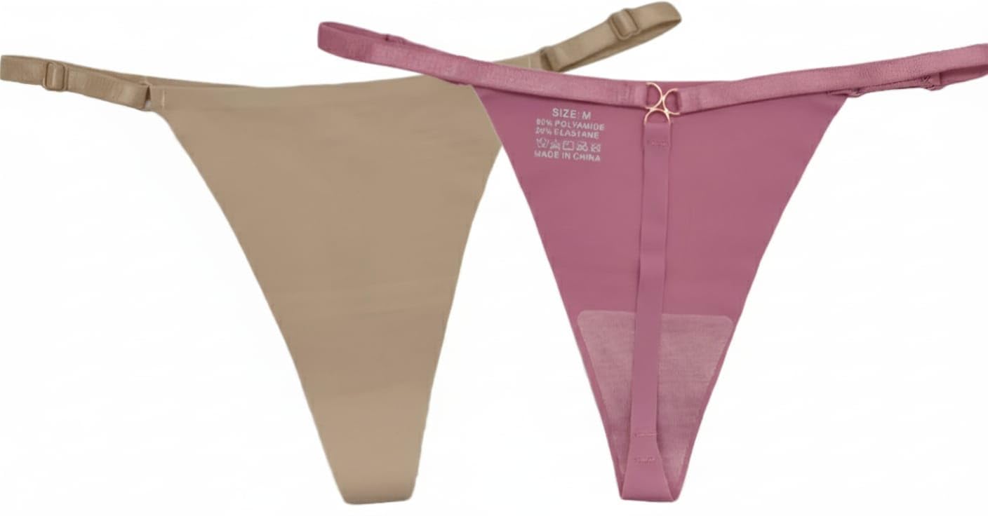 Women's Random Colour Thong Underwear with Love Print Band and Gold Ring Detail, Low Rise Modern Casual Style, Everyday Comfort Pack of 2-picture-34