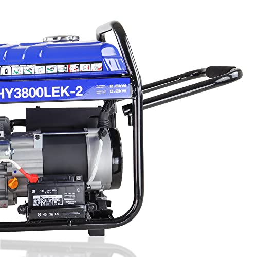 Powerful Yet Portable Hyundai HY3800LEK-2 3.2kW / 4.00kVa* 7hp 4 Stroke Push Button Start Versatile Electric Start Site Petrol Generator Commercial Use 3 Year Warranty - Image 5