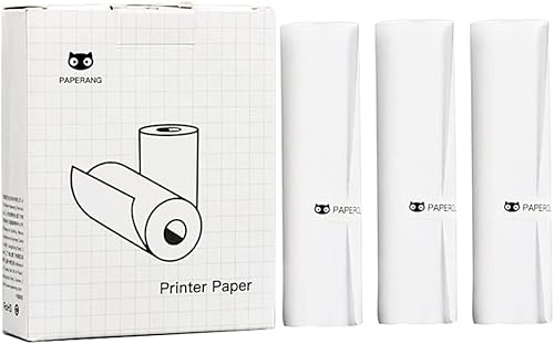 Paperang Papel de 4 pulgadas para impresora portátil, papel básico blanco, 3 rollos (pegatina) Cover