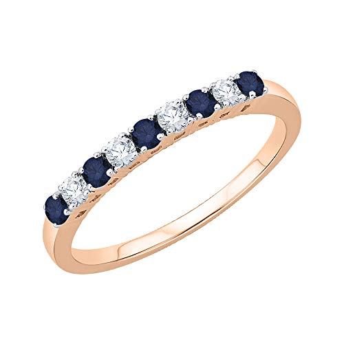Sapphire Wedding Band in 14k Rose Gold by GemsOnGems