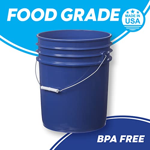 Hudson Exchange Premium 5 Gallon Bucket, Hdpe, Blue, 12 Pack #TOP1