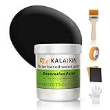 All-in-One Matte Wood Furniture Paint Kit - Non-Toxic & Odorless Water-Based Formula - No Sand/Prime/Varnish - Indoor Safe Furniture Renovation with Tools (Black,32 Oz)