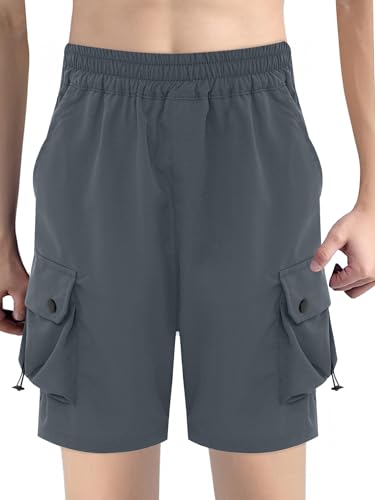 Aislor Kids Boys Lightweight Quick Dry Summer Athletic Cargo Shorts Outdoor Sports Running Hiking Shorts with Pockets