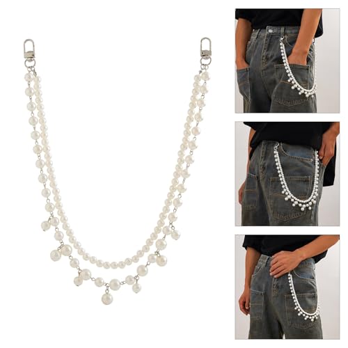Pants Chain Punk Jeans Chain Wallet Jewelry Unisex Trousers Ornament Aesthetic Pearls Chain for Party/Daily Wear2