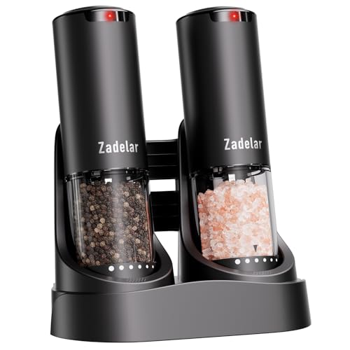 Electric Rechargeable Salt and Pepper Grinder Set,Automatic...