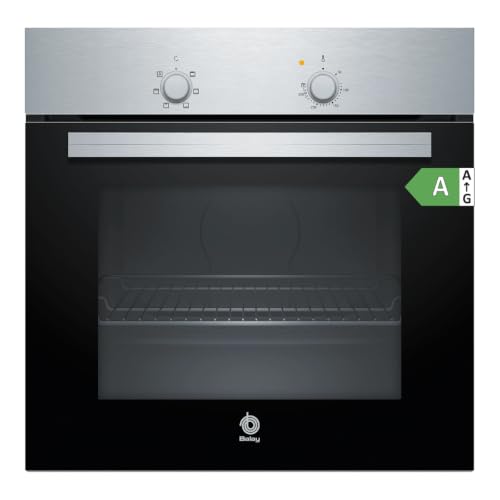Balay - Horno, 60 cm, 5 funciones, control mecánico, negro, Acero inoxidable, 3HB1000X0