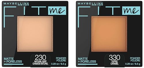 Image of Maybelline New York Natural Finish Powder Foundation For Normal to Oily Skin (Multicolor) (Pack of 2, 8.5 gm each)