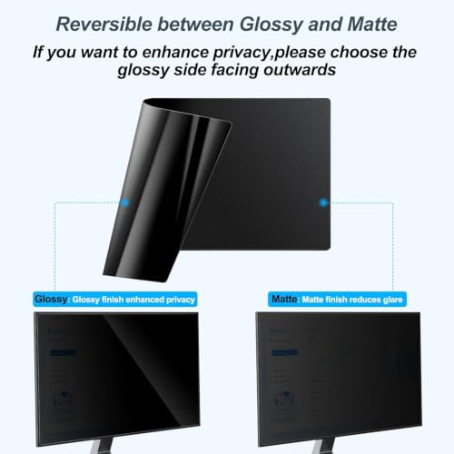 Image of 2 Pack 34 Inch Privacy Screen for Curved Computer Monitor fit 21:9 Aspect Ratio Widescreen Monitor - Anti Glare Blue Light Filter, Anti-Scratch Protector Film