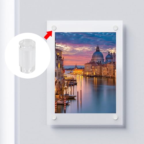 Image of Antrader Clear Standoffs,Glass Wall Mount Hardware Kit,25 x 40mm (8Pcs) | Acrylic Standoff Screws for Advertising Board Hanging Acrylic Picture Frame