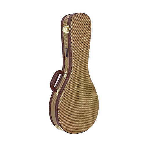 Image of Crossrock Deluxe Wood Hard Case for A-style Mandolin, Tweed(CRW600MATW)