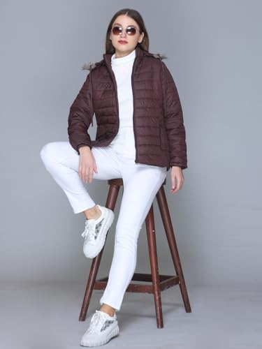 Image of RARE TIMES Women's Stylish Solid Full Sleeves Jacket | Winter Wear Quilted Jacket for Travelling | Regulaer Fit Puffer Jacket For Women