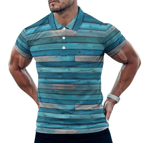 Polo de golf pour homme anti-transpiration et doux à manches courtes imprimé vert