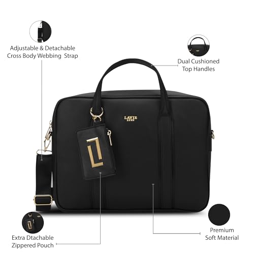 Image of Lavie Luxe Women's Delicaff 1C Laptop Handbag for Women | Fits upto 14 inch Laptop | Laptop Bag for Work | Ladies purse | Stylish Shoulder Bag | Gift for Women