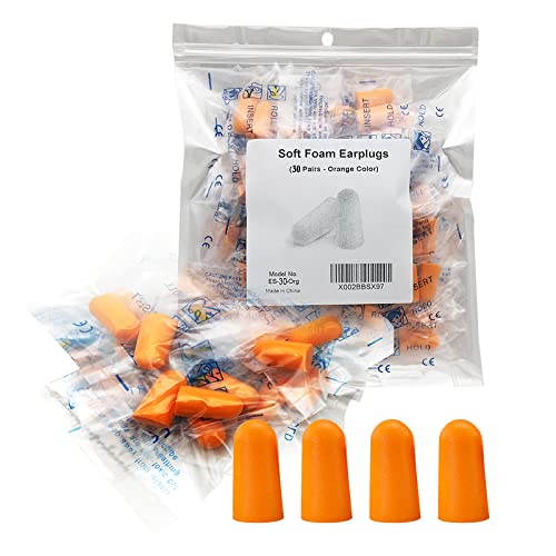 30 Pairs Earplugs for Noise Cancelling Ultra Soft Foam Ear Plugs for Sleeping Snoring Noise Cancel Reusable Earplugs