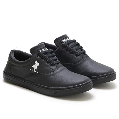 Kit Tênis Casual Polo Sapatênis Masculino Confort + Pulseira Cor:Preto;Tamanho:38