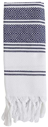 Bosphorus (Set Of 8) Turkish Cotton Hand Face Head Guest Gym Towel Set Peshtemal Washcloth Kitchen Tea Towel Dish Cloth Set (Navy) #TOP3