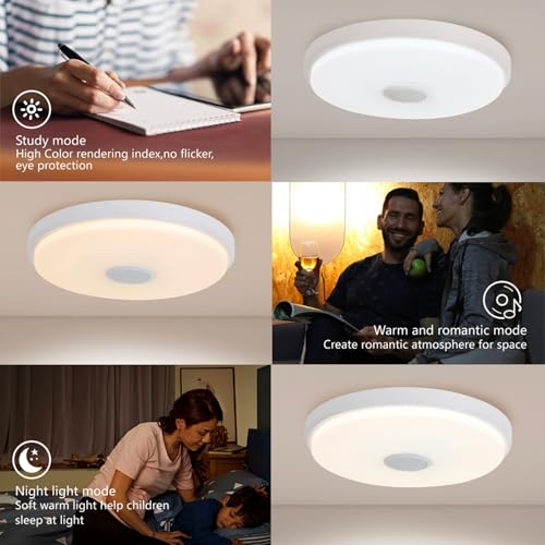 Plafonnier LED dimmable 36W avec télécommande Bluetooth JDONG