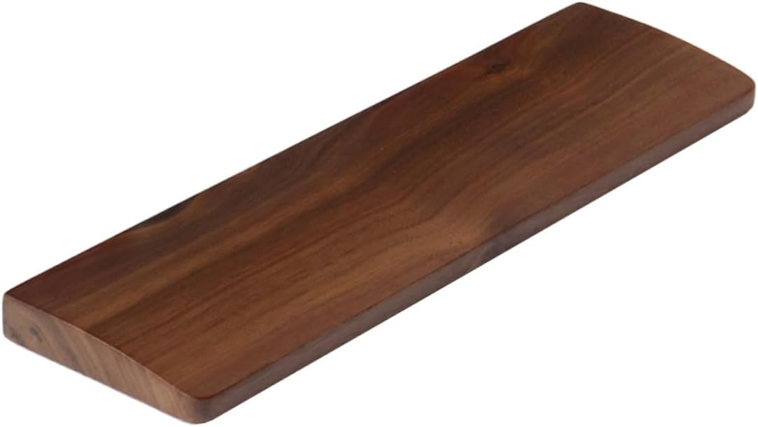 Walnut Wood Keyboard Wrist Pad Ergonomic Curved Hand Rest for Computer Typing Support Relieves Fatigue for Office and Gaming Users