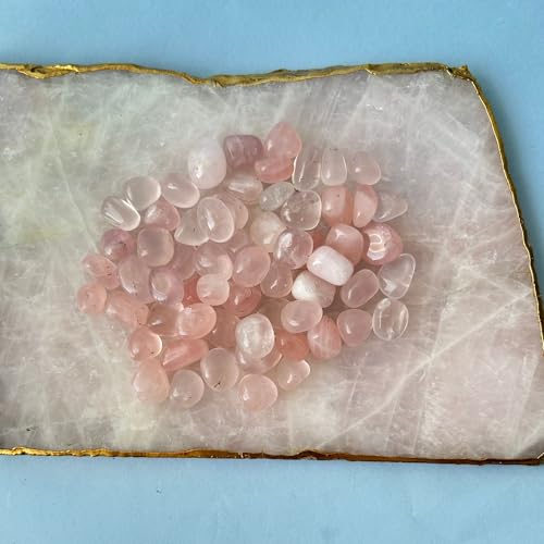 Image of Tumbled Stones, Natural Crystal Healing Stones, Home Office Decor, Aquarium Decorative Pebbles, Vase Fillers (Rose Quartz, 100)