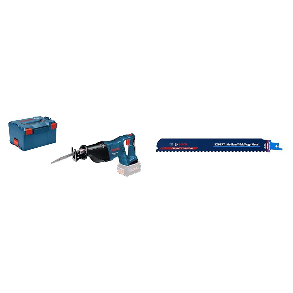 Scie sabre Bosch GSA 18 V-LI sans fil avec lame de scie S 1155 HHM en L-Boxx