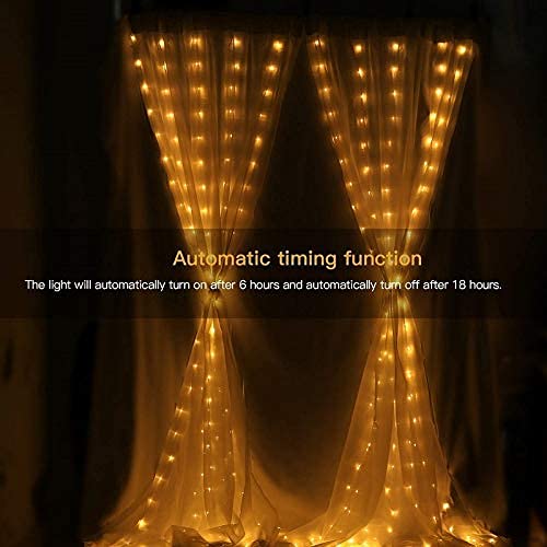 Honche led curtain lights 300 led 8 modes usb with remote for home room bedroom wedding party christmas window wall decorations room decor 8 Honche led curtain lights 300 led 8 modes usb with remote for home room bedroom wedding party christmas window wall decorations room decor - image 9