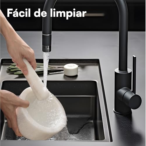 Mortero y mano de mármol blanco H&S de 18 cm para moler especias en cocina 5