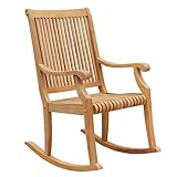 Cambridge Casual Mosko - Mecedora de madera de teca, mecedora exterior para uso durante