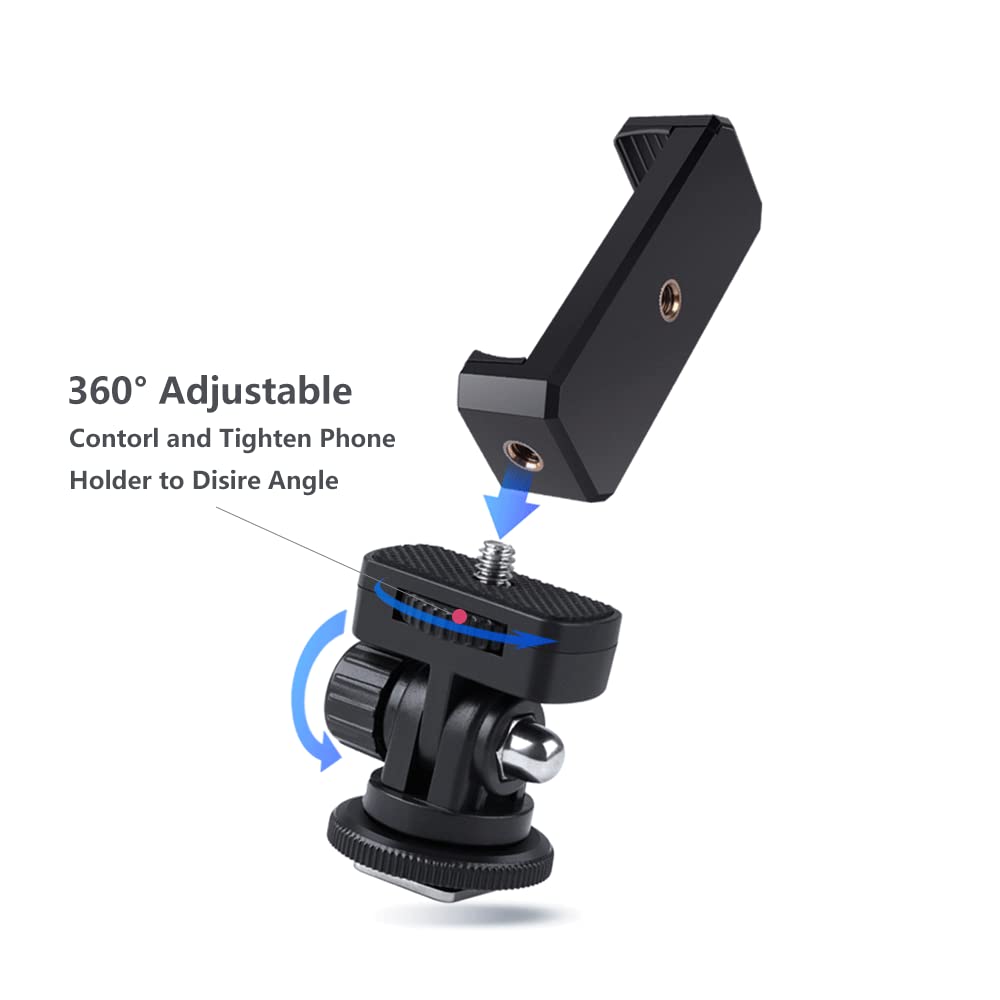 Support Triple Griffe TELESIN Eyeon - Pour Appareil Photo, Micro, Lumière LED - Compatible Smartphone Et DSLR
