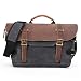 Produktbild Lightpurple Leder Canvas Messenger Bag Wasserdichte SLR DSLR Kameratasche mit stoßfest gepolsterten Innen Vintage Umhängetasche für Digitalkameras Tablet Laptop (Color : Dark Grey)