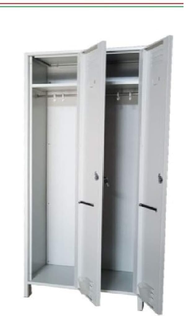 Armadio Armadietto Spogliatoio in metallo 2 Posti Salva Spazio Profondità 34 Dim. 68x34x180h cm