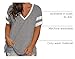 Plus Size Tops for Women 2X Casual Deep V Neck Striped T-Shirts Grey 20W