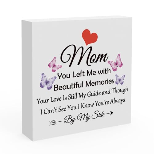 Memorial Gifts for Loss of Mother Sympathy Bereavement Gifts Home Decor for Loss of Mom Wooden Box Sign Desk Decor Memorial Sign for Mother