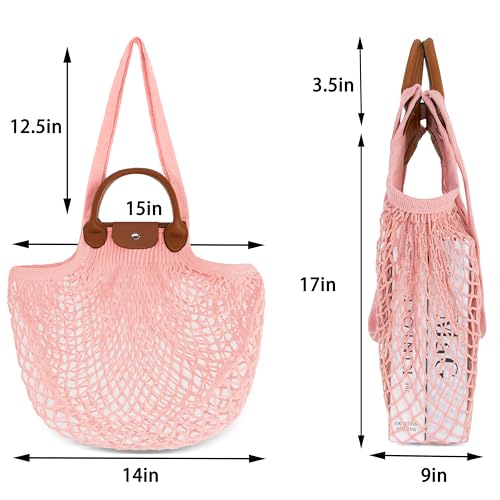 Bolso de red tejido Hibala para mujer, malla, playa, hobo miniatura 5
