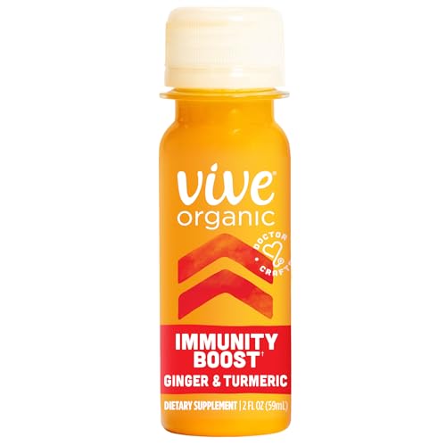 Vive Organic Immunity Boost Original (2 oz) Immunity Wellness Shot with Cold-Pressed Ginger,...