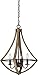 Quoizel SHR2818RK Shire Industrial Dinette Chandelier, 4-Light, 240 Watts, Rustic Black (24"H x 18"W)