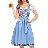 Generisch Dirndl Hochgeschlossen, Damen Midi Dirndlkleid Mit Schürze Grosse Grössen Trachtenkleid Modern Trachtenmode Kleid Dirndlschürzen, Dirndl Günstig