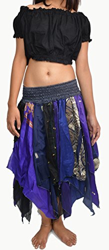 Wevez Women's Tribal Leaves Style Skirt Pack Of 3, One Size, Assorted #TOP3