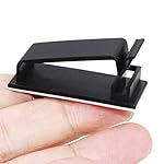 SOULWIT 50Pcs Self Adhesive Cable Management Clips, Cable Organizers Wire Clips Cord Holder for TV PC Ethernet Cable under Desk Home Office (Black) - Image 3
