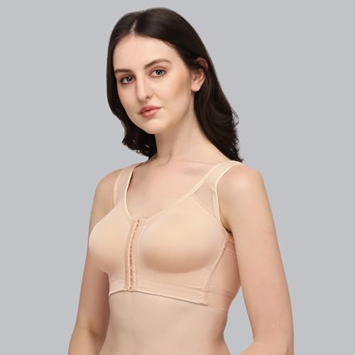 Image of SOIE Women Front Closure Full Coverage Non Padded Non Wired Posture Correction Bra