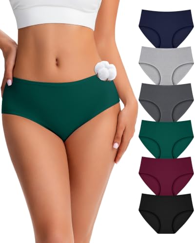 SIMIYA 6 Pack Cotton Underwear Women Knickers Multipack