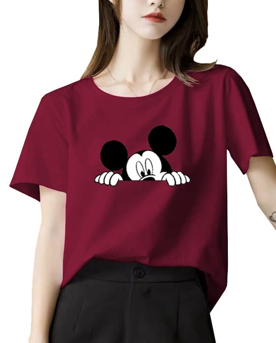 FAIRIANOCotton Half Sleeve Printed T-Shirts for Women
