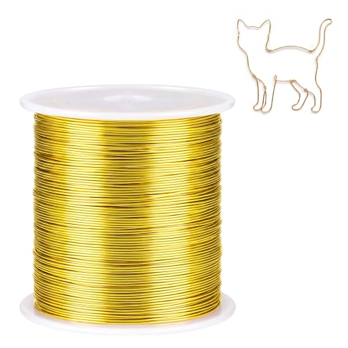 Image of Tenn Well 213ft 26 Gauge Jewelry Wire Copper Gold Bendable for Jewelry | Bendable metal wire for sculpting, floral making, wreath making, wire wrapping, Christmas