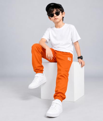 Image of KYDA Kids Boys Premium 100% Cotton Regular Fit Track Pants Soft Breathable Elastic Waist Casual Joggers Kids Playwear Everyday Comfort Wear-Pack of 2
