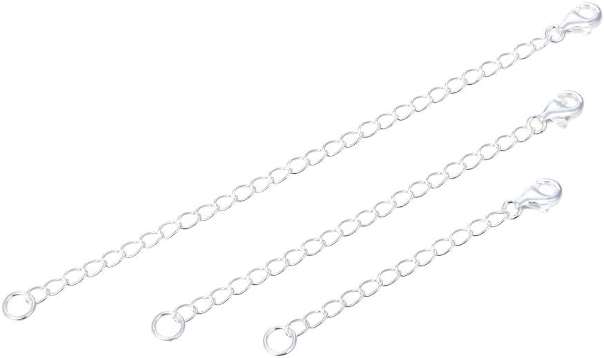 1pc Adabele Authentic 925 Sterling Silver 2 inch Chain Extender with Clasp Removable Adjustable Cable Chain Extension for Necklace Bracelet Anklet Jewelry Making SS303-2 - Image 3