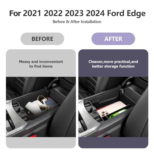 Image of LUWU 2021 2022 2023 2024 2025 Edge Center Console Organizer Armrest Storage Box Insert Tray 2024 2025 Edge Accessories Red