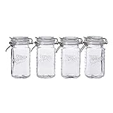 AIRTIGHT STORAGE: Our Glass Clamp Jars feature tight-fitting clamp lids with a specially designed silicone gasket for an airtight and leakproof seal. Practical and easy to use, these glass clamp jars ensure your food stays fresh and delicious! ORGANI...